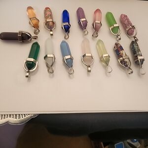 Multicolor Gemstone Pendant Set